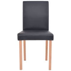 Vidaxl Jedálenský stôl+stoličky 5 ks, umelá koža, dubové drevo, čierne