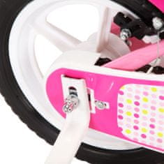 Vidaxl Detský bicykel 12 palcový biely a ružový