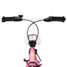 Vidaxl Detský bicykel 12 palcový biely a ružový