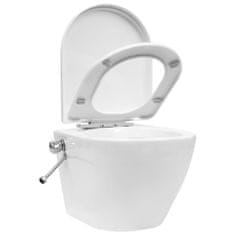 Petromila vidaXL Závesné bezokrajové WC s funkciou bidetu biele keramické