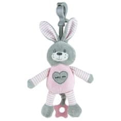 Baby Mix Vzdelávacia plyšová hračka s klipom králik - ružová