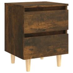 Vidaxl Nočný stolík s drevenými nohami tmavý dub 40x35x50 cm