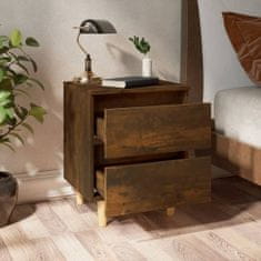Vidaxl Nočný stolík s drevenými nohami tmavý dub 40x35x50 cm