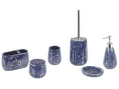 Beliani 6-dielna keramická súprava kúpeľňových doplnkov modrá ANTUCO
