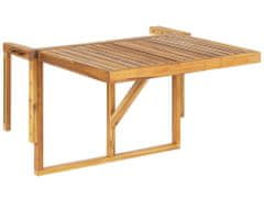 Beliani Balkónový skladací stôl z agátového dreva 60 x 40 cm svetlý UDINE