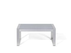 Beliani Záhradný hliníkový stolík 90 x 50 cm svetlosivý SALERNO