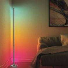 Solight LED Smart stojacia lampa Rainbow, Wifi, RGB+CCT, 140cm, diaľkové ovládanie