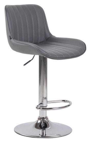 BHM Germany Barová stolička Lentini, syntetická koža, chróm / šedá