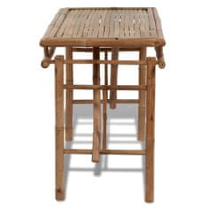 Vidaxl Skladací záhradný stôl 120x50x77 cm, bambus