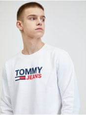 Tommy Jeans Biela pánska mikina Tommy Jeans XL