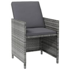 Petromila vidaXL 4-dielna záhradná súprava stoličky a podnožky polyratan sivá