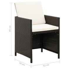 Petromila vidaXL 4-dielna záhradná súprava stoličky a podnožky polyratan čierna