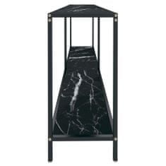 Vidaxl Konzolový stolík čierny 180x35x75,5 cm tvrdené sklo