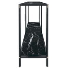 Petromila vidaXL Konzolový stolík čierny 140x35x75,5 cm tvrdené sklo