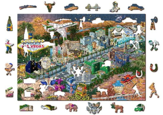 Wooden city Drevené puzzle Vitajte v Las Vegas 2v1, 505 dielikov EKO