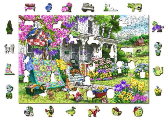 Wooden city Drevené puzzle Vidiecka záhrada 2v1, 505 dielikov EKO
