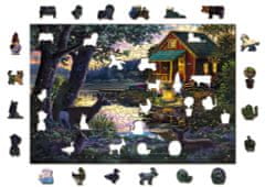Wooden city Drevené puzzle Večer v dome pri jazere 2v1, 505 dielikov EKO