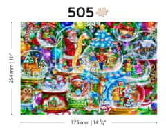 Wooden city Drevené puzzle Vianočné snehové gule 2v1, 505 dielikov EKO