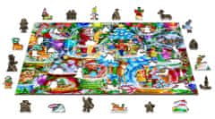 Wooden city Drevené puzzle Vianočné snehové gule 2v1, 505 dielikov EKO