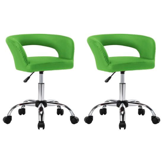 Vidaxl Jedálenské stoličky 2 ks zelené umelá koža