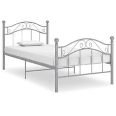 Vidaxl Rám postele, sivý, kov, 100 x 200 cm
