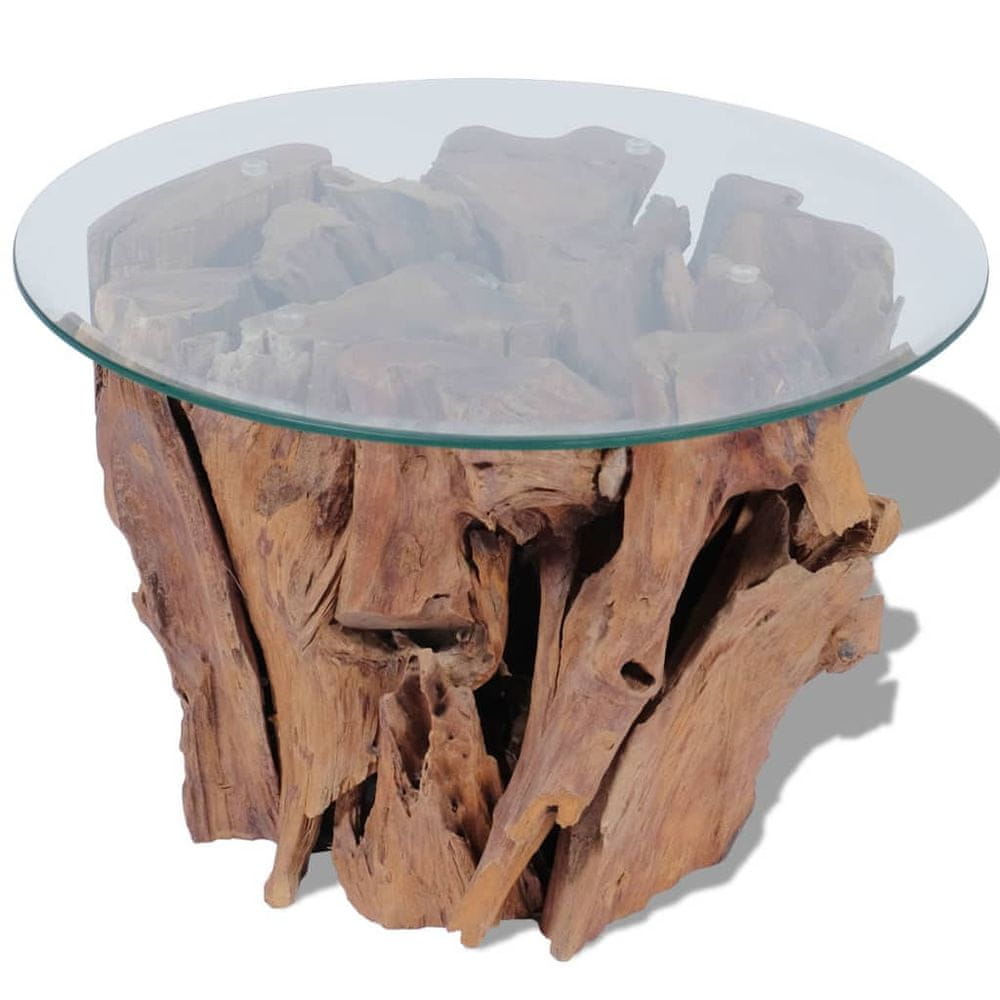 Petromila vidaXL Konferenčný stolík, tíkový masív, naplavené drevo 60 cm
