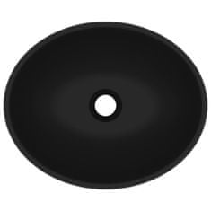 Vidaxl Luxusné oválne umývadlo matné čierne 40x33 cm keramické