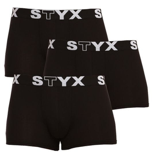 Styx 3PACK pánske boxerky športová guma čierne (G9606060)