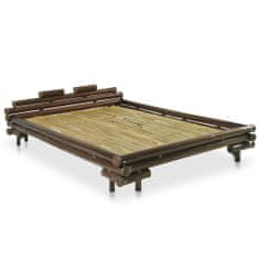Vidaxl Rám postele, tmavohnedý, bambus, 140 x 200 cm