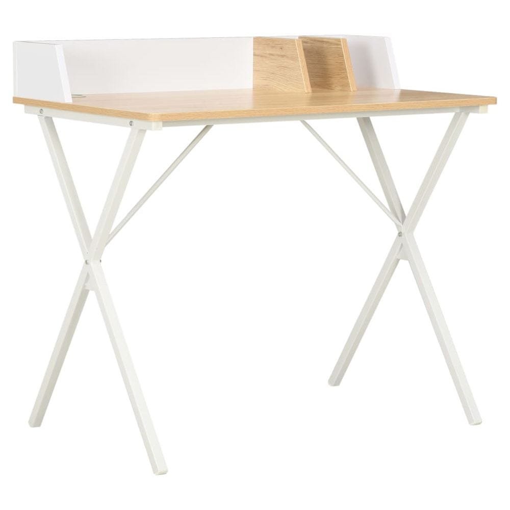 Petromila vidaXL Stôl biely a prírodný 80x50x84 cm