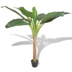Petromila vidaXL Umelá rastlina, banánovník s kvetináčom 150 cm, zelený