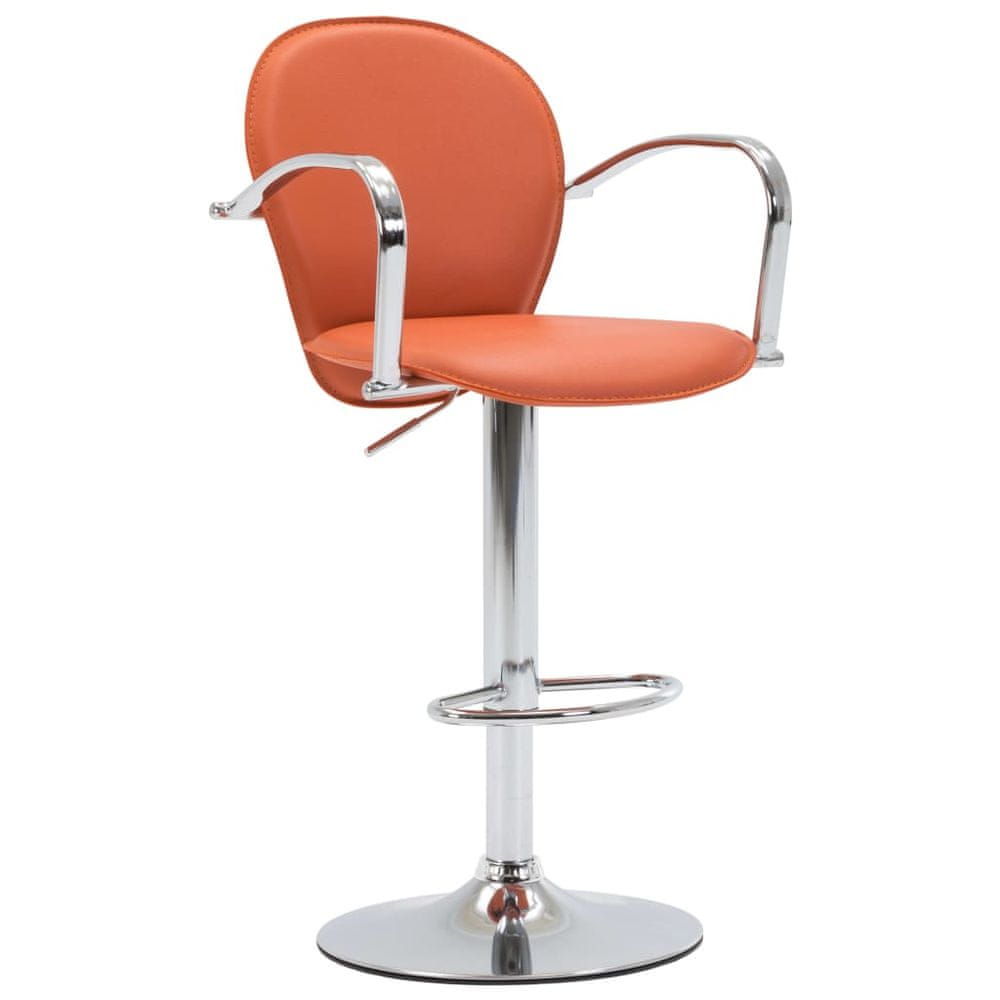 Vidaxl Barová stolička s opierkami, oranžová, umelá koža
