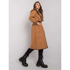 ITALY MODA Dámsky kabát s kapucňou LATESCHA caramel DHJ-PL-A5721.40X_377763 Univerzálne