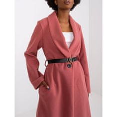 ITALY MODA Dámsky kabát s opaskom LUNA dirty pink DHJ-PL-2861.91_382551 Univerzálne