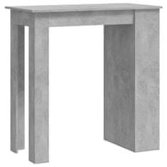 Petromila vidaXL Barový stôl s úložným regálom betónovo sivý 102x50x103,5 cm