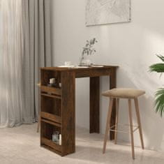 Petromila vidaXL Barový stôl s regálom tmavý dub 102x50x103,5 cm drevotrieska