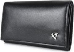 VegaLM Dámska luxusná peňaženka z pravej kože, čierna farba