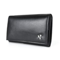 VegaLM Dámska luxusná peňaženka z pravej kože, čierna farba