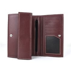VegaLM Dámska luxusná peňaženka z pravej kože, bordová farba