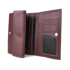 VegaLM Dámska luxusná peňaženka z pravej kože, bordová farba