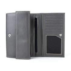 VegaLM Dámska luxusná peňaženka z pravej kože, šedá farba
