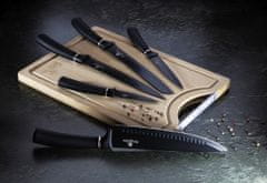 Berlingerhaus Sada nožov s nepriľnavým povrchom + lopárik 6 ks Black Silver Collection