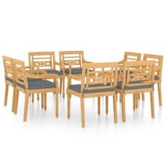 Petromila vidaXL Batavia stoličky so sedákmi 8 ks masívne teakové drevo