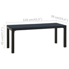 Petromila vidaXL Záhradná lavička 110 cm, oceľ a WPC, čierna