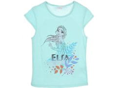 Sun City Dětské tričko Frozen Ľadové kráľovstvo Elsa třpytivé bavlna tyrkysové Velikost: 104 (4 roky)