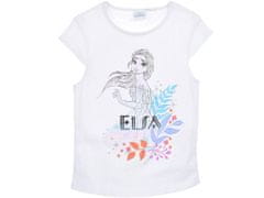 Sun City Dětské tričko Frozen Ľadové kráľovstvo Elsa třpytivé bavlna bílé Velikost: 116 (6 let)
