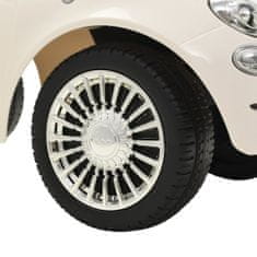 Vidaxl Detské autíčko Fiat 500, biele