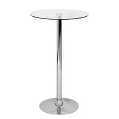 Bruxxi Barový stôl Felix, 105 cm, strieborná