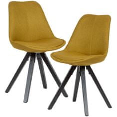 Bruxxi Jedálenská stolička Kelly (SET 2 ks), textil, žltá