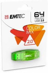 Emtec USB flash disk "C410 Color", 64GB, USB 2.0, zelená
